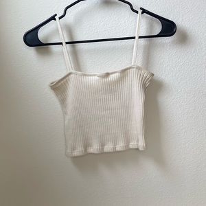 Brandy Melville Cream Square Neck Cropped Tank